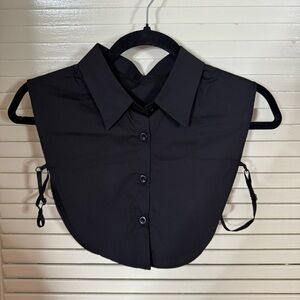 Black Button Down Dress Shirt Collar Top